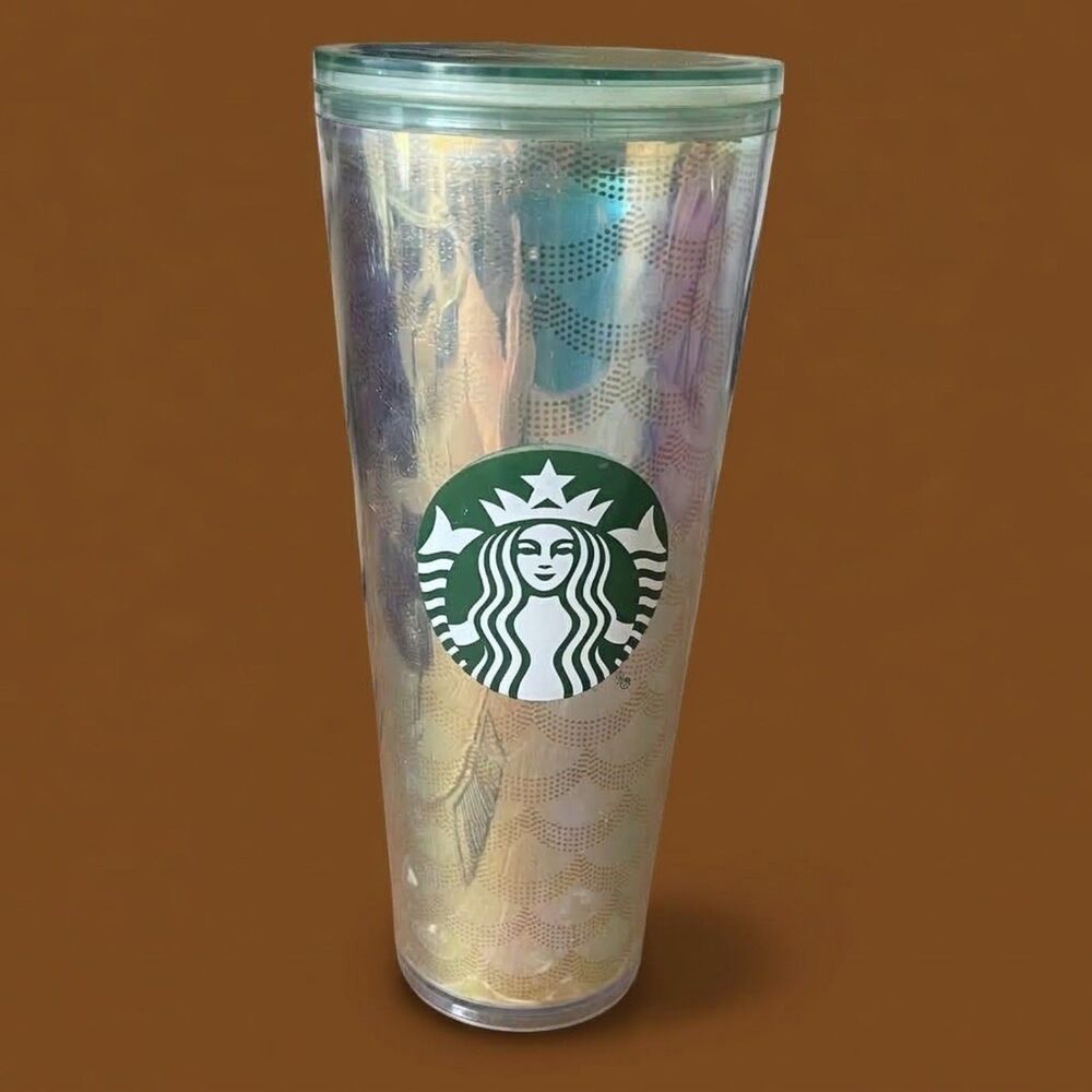 Starbucks 24oz Tumbler Iridescent Siren Mermaid Scales Venti Cold Cup No Straw
